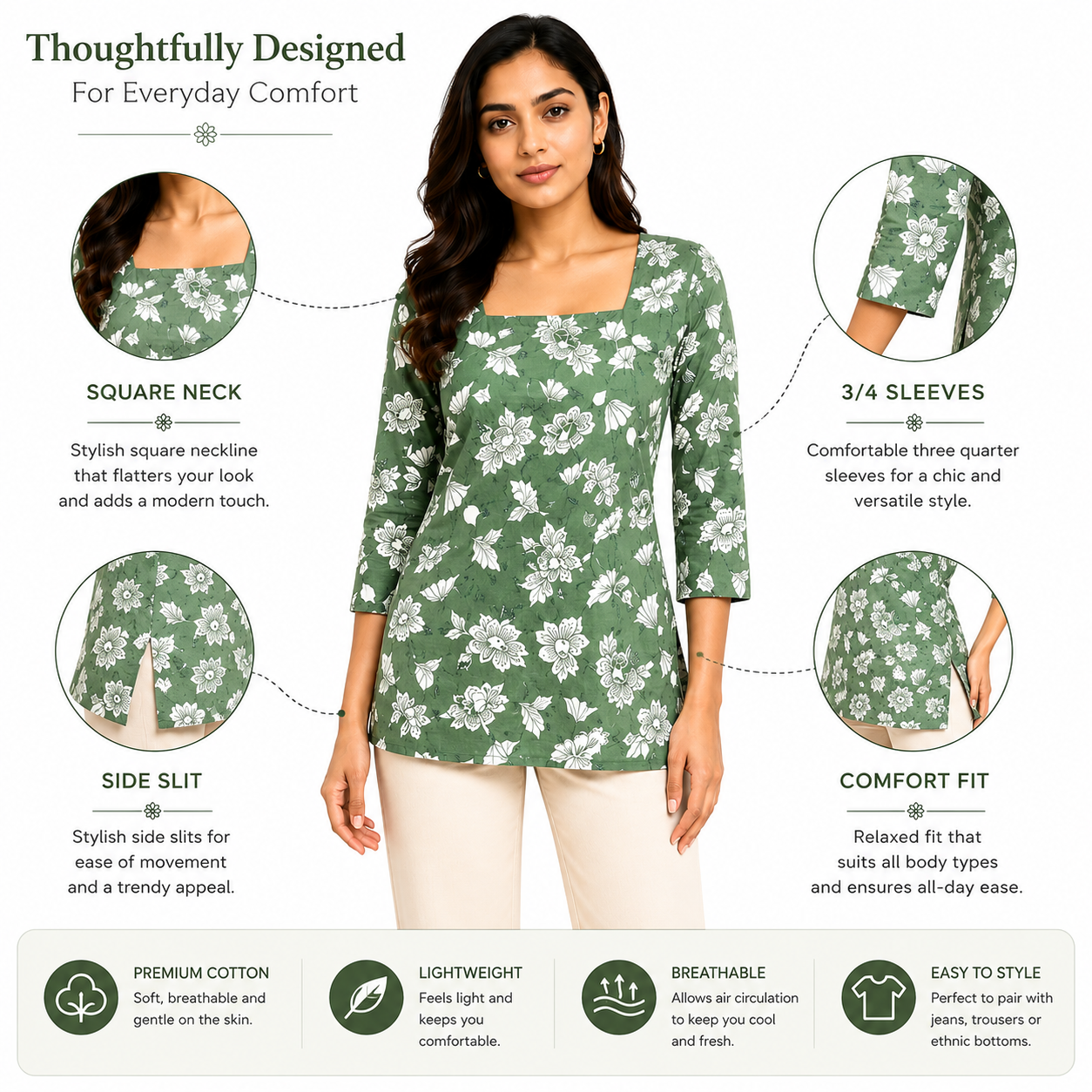 Women Floral Printed Kurti