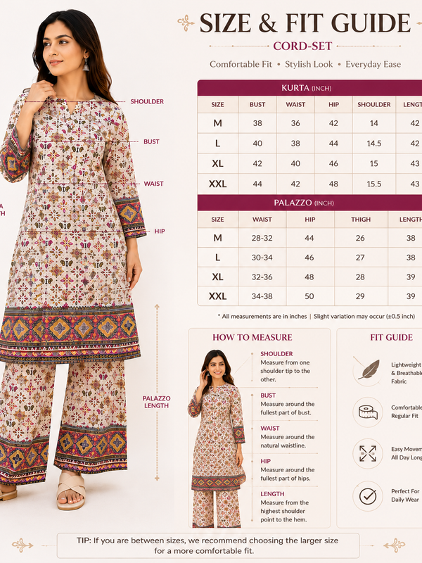 White Printed Rayon Kurta Palazzo Co-Ord Set for Festive Wear - view 6