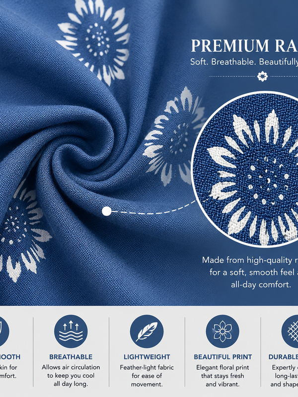 Floral Printed Rayon Kurti for Office Wear - view 3