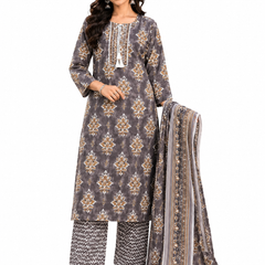 Brown Embroidered Cotton Kurta Pant Dupatta Set for Festive Wear - view 5