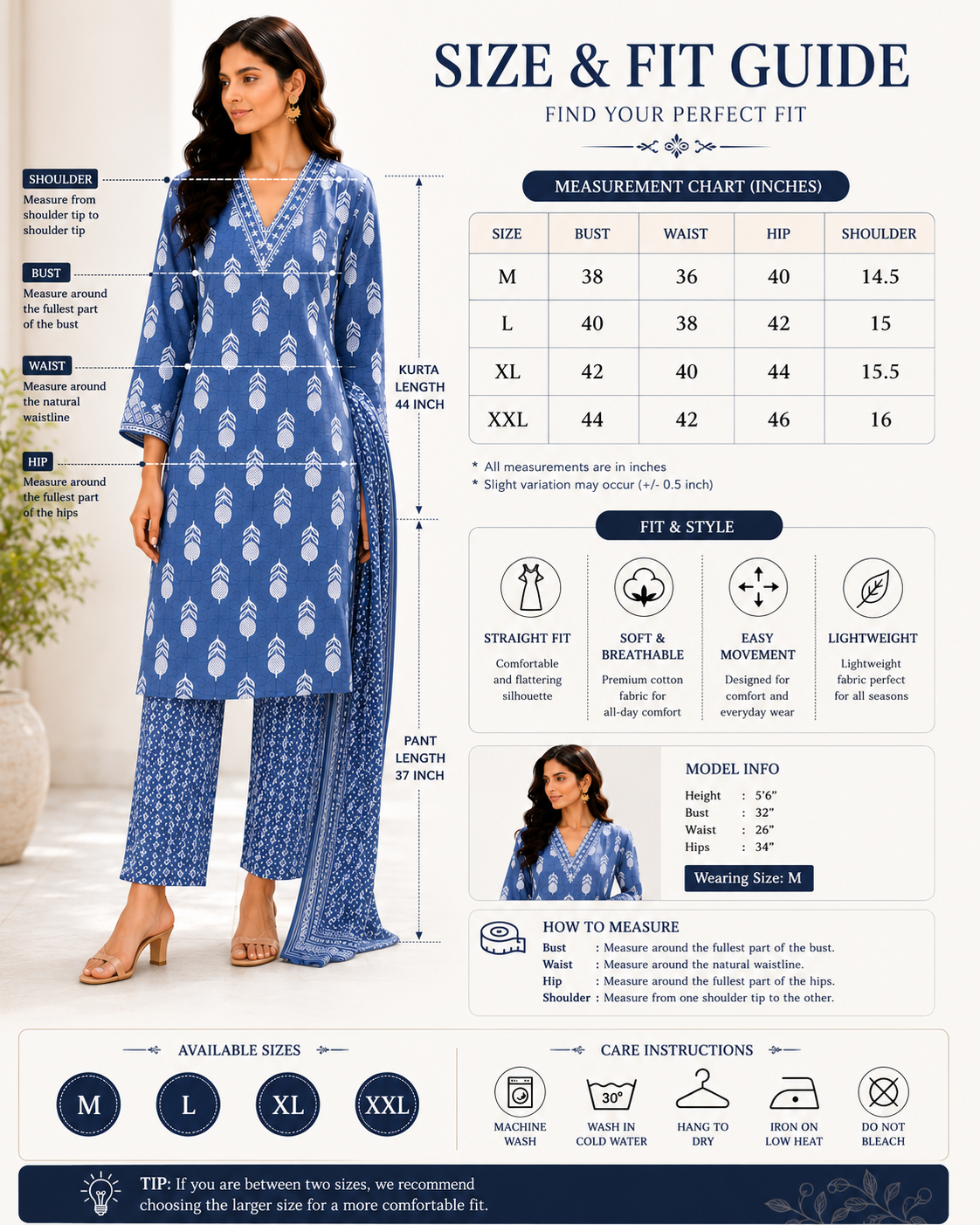 Women’s Cotton Printed Kurta Pant Dupatta Set | Embroidered V-Neck | Ethnic 3-Piece Suit Set