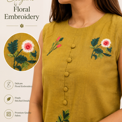 Red Embroidered Cotton Co-Ord Set for Daily Wear - view 3