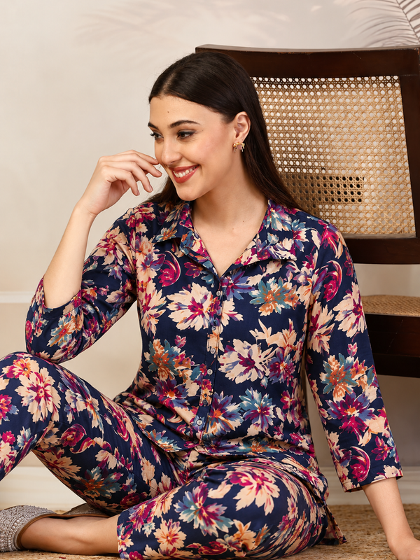 Floral-Print Cotton Co-Ord Set for Daily Wear