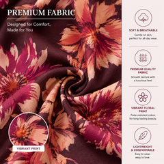 Floral-Print Co-Ord Set for Office Wear with V-Neck - view 2