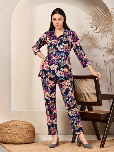 Floral-Print Cotton Co-Ord Set for Daily Wear