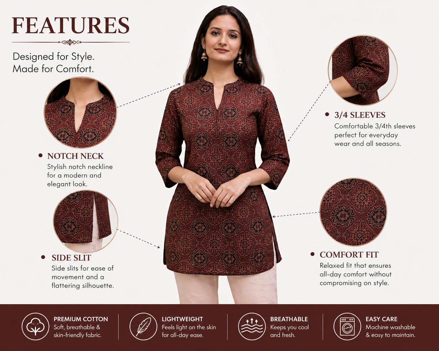 Women's Printed Short Kurti