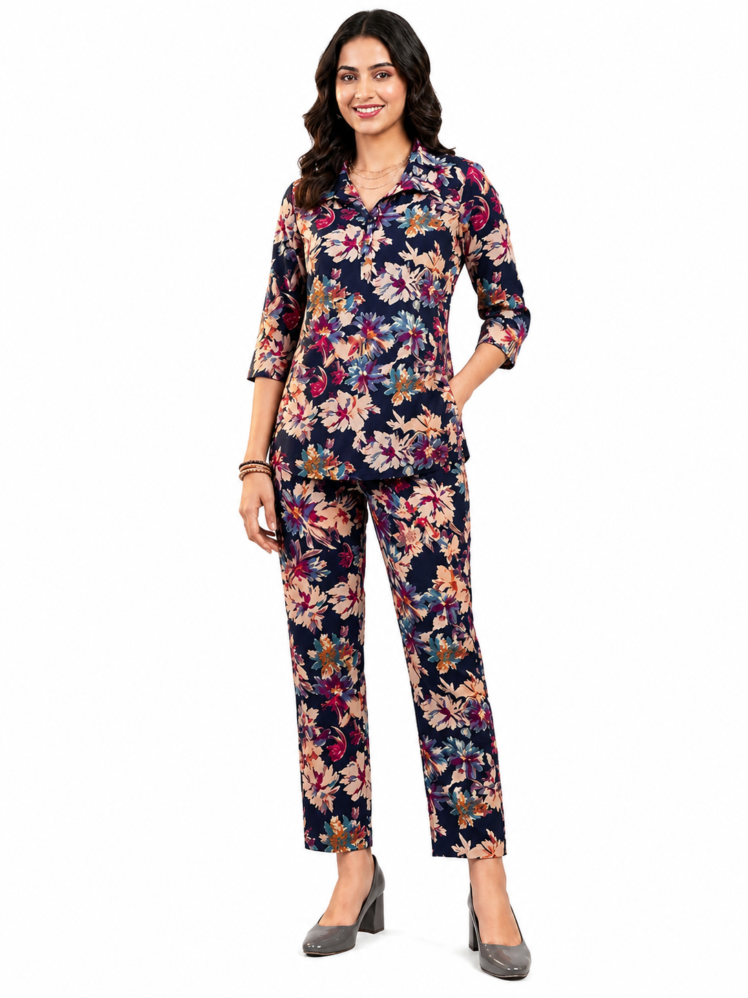 Women's Floral Printed Cotton Co-Ord Set