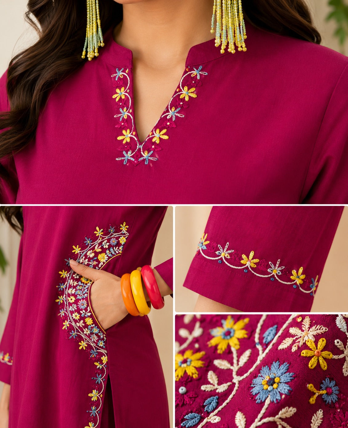 Premium Embroidered Kurta Pant Set | Straight Fit | Elegant Daily Wear