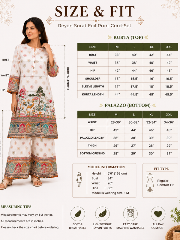 White Printed Rayon Kurta Palazzo Set for Festive Wear - view 6