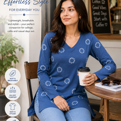 Floral Printed Rayon Kurti for Office Wear