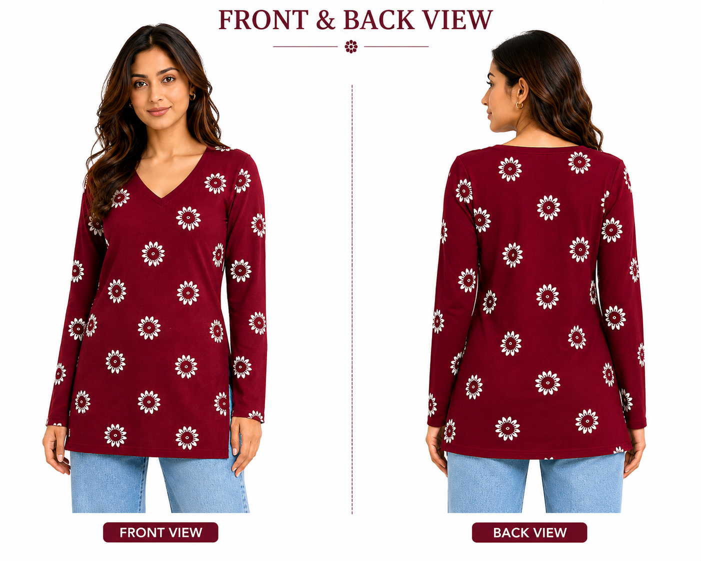 Rayon Printed Kurti Top