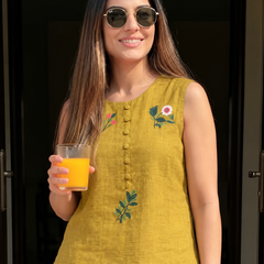 Red Embroidered Cotton Co-Ord Set for Daily Wear