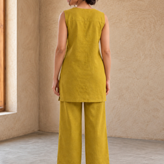 Red Embroidered Cotton Co-Ord Set for Daily Wear