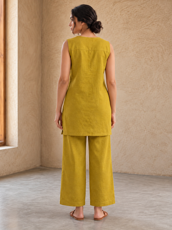 Red Embroidered Cotton Co-Ord Set for Daily Wear