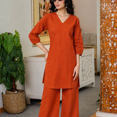 Lime Green Sleeveless Kurti Set with Strawberry Embroidered Bottom