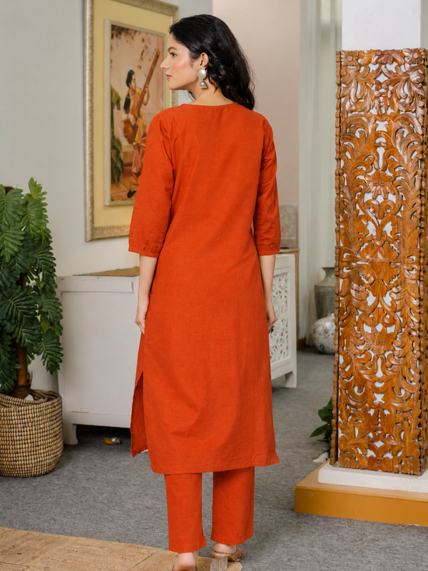 Lime Green Sleeveless Kurti Set with Strawberry Embroidered Bottom