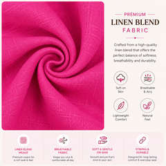 Pink Linen Kurta Palazzo Co-Ord Set for Festive Wear - view 2