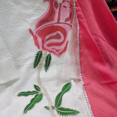 Off-White Kantha Cotton Kurta Set