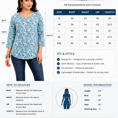 Floral-Print Cotton Short Kurti for Casual Wear - view 7