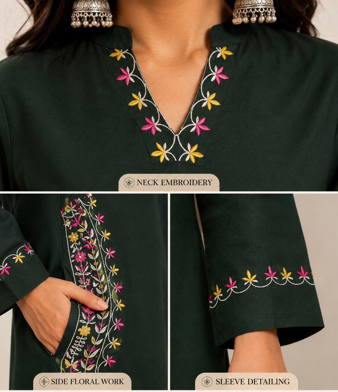 Premium Cotton Embroidered Kurta Pant Set | Straight Fit | Daily & Office Wear