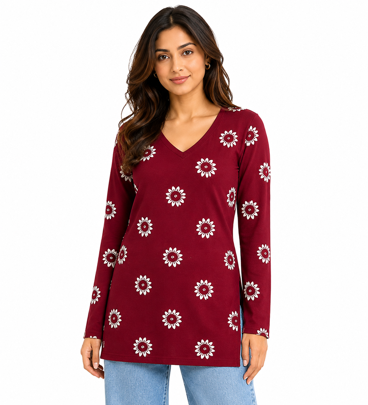 Rayon Printed Kurti Top