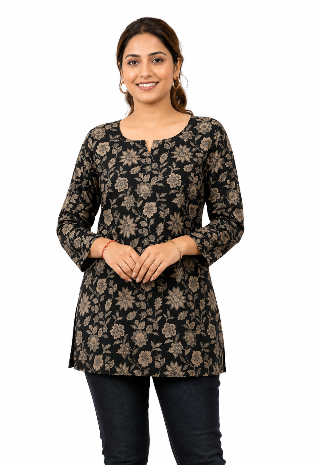 Floral Printed Short Kurti