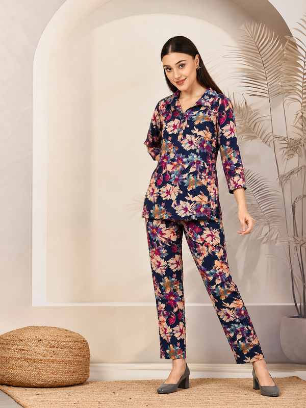 Floral-Print Cotton Co-Ord Set for Daily Wear