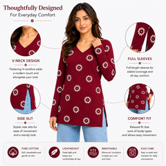 Red Printed Rayon Kurti for Office Wear - view 4