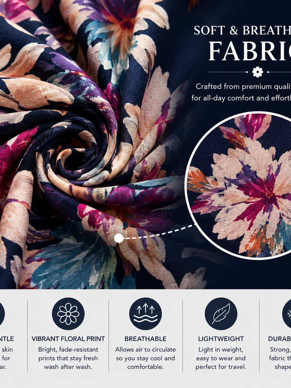 Floral-Print Cotton Co-Ord Set for Daily Wear - view 3