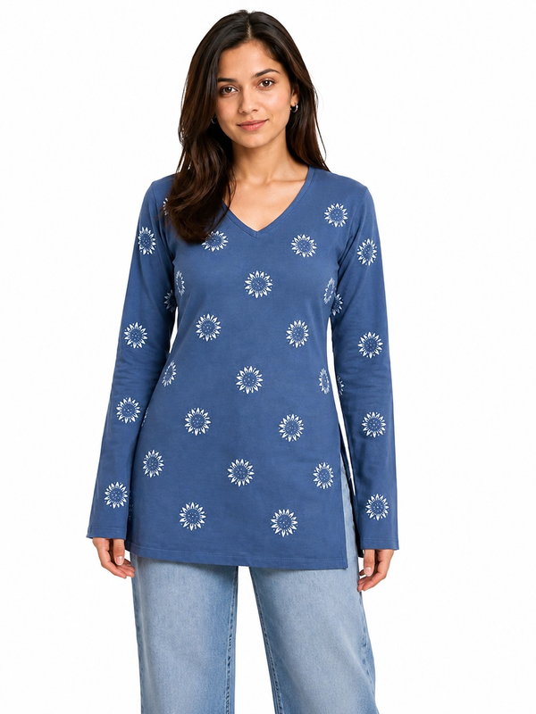 Floral Printed Rayon Kurti for Office Wear - view 2