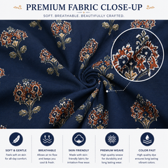 Navy Printed Tunic Top for Office Wear - view 4