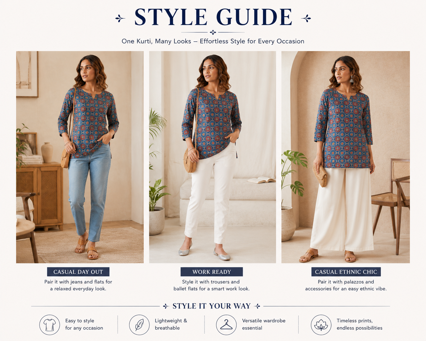 Premium Cotton Printed Short Kurti