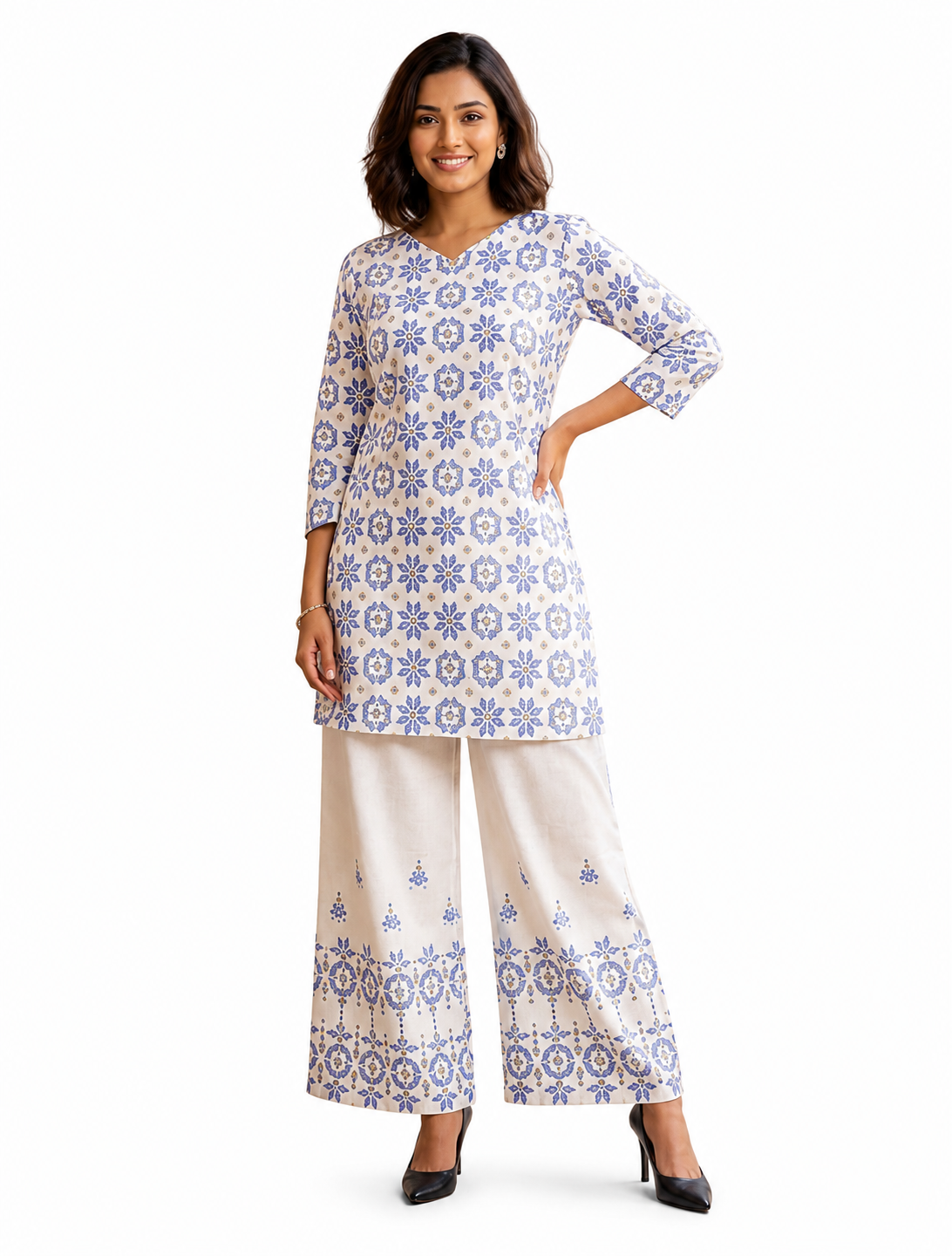 Printed Kurta Palazzo Set