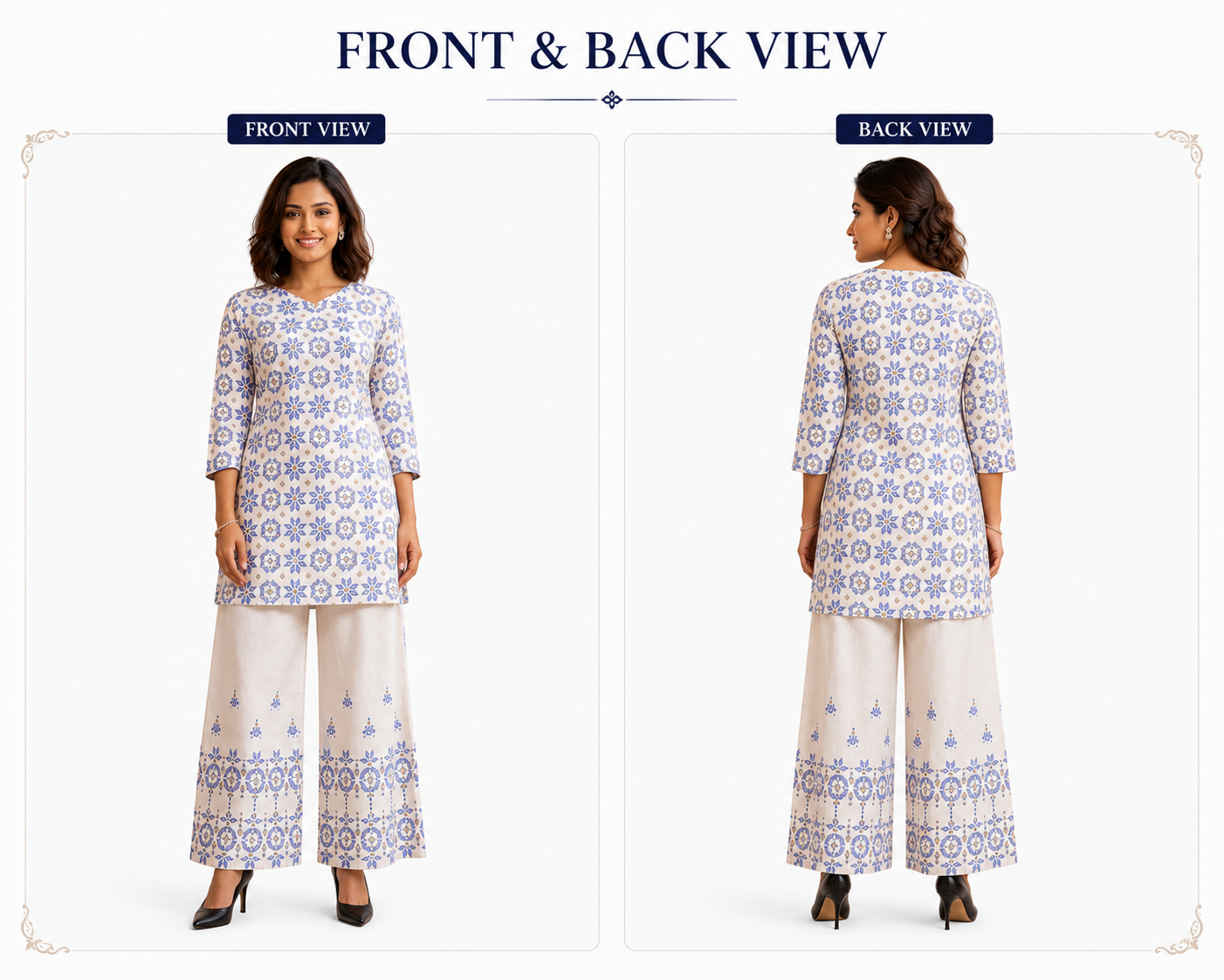 Printed Kurta Palazzo Set