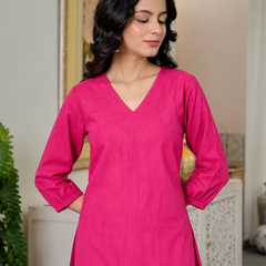 Lime Green Sleeveless Kurti Set with Strawberry Embroidered Bottom